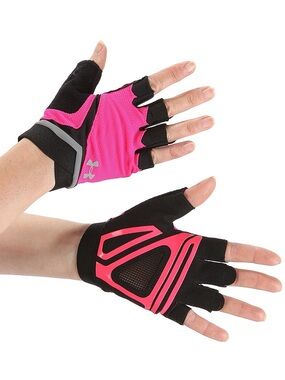 10/$25🦋 Under Armour Tropic Pink & Black UA FLUX Fingerless Workout Gloves - M